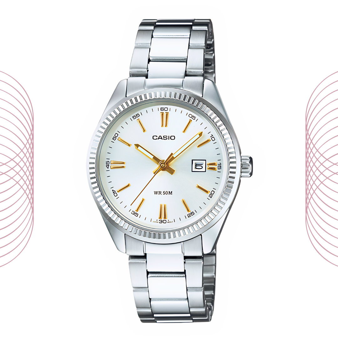 Casio MTP-1302D-7A2VDF Men's Analog Stainless Steel Watch White Dial