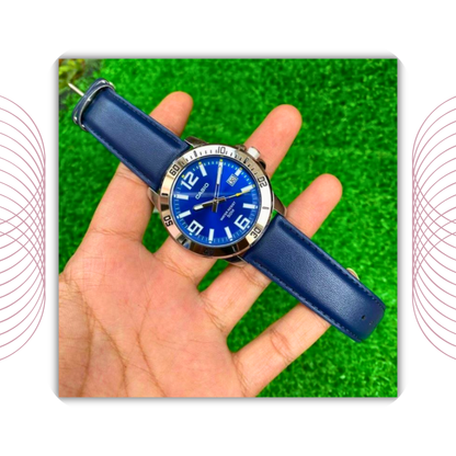Casio MTP-VD01L-2BVUDF Men's Analog Leather Strap Watch Blue Dial