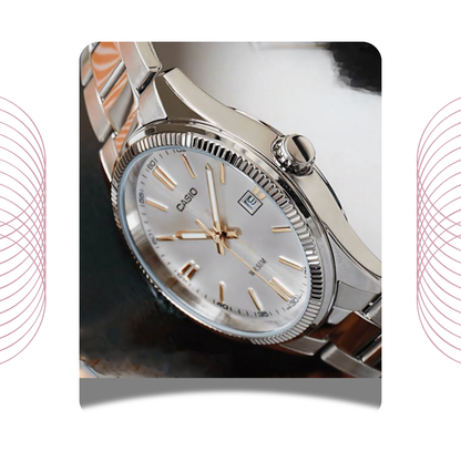 Casio MTP-1302D-7A2VDF Men's Analog Stainless Steel Watch White Dial