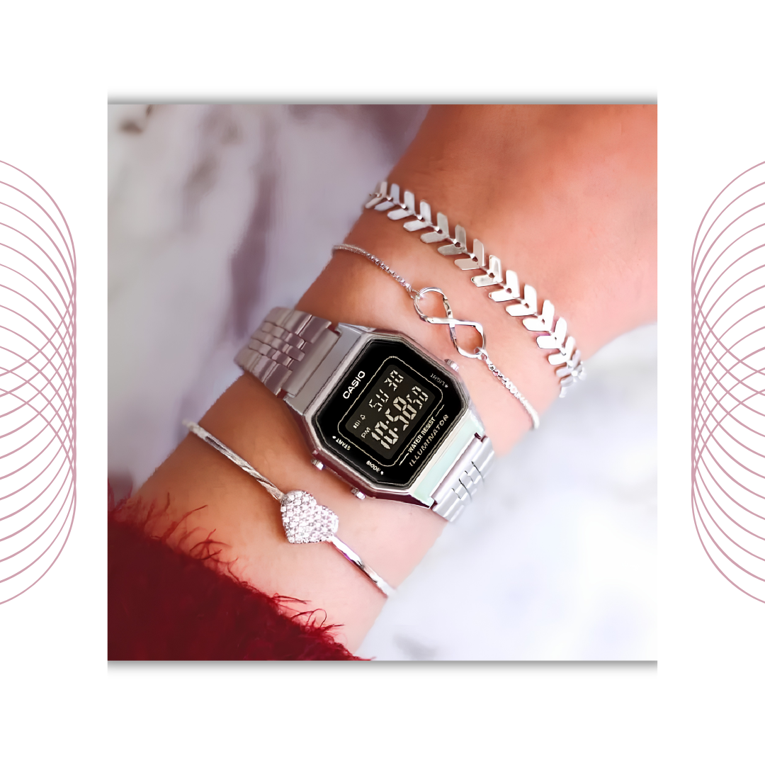 Casio LA680WA-1BDF Vintage Digital Stainless Steel Watch for Women