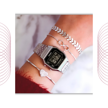 Casio LA680WA-1BDF Vintage Digital Stainless Steel Watch for Women