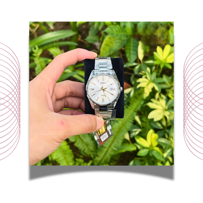 Casio MTP-1302D-7A2VDF Men's Analog Stainless Steel Watch White Dial