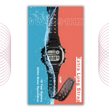 Casio DW-291HX-1AVDF Heavy Duty Digital Sports Watch for Men