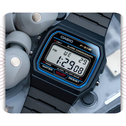 Casio F-91W-1DG Classic Digital Watch Black for Men & Women
