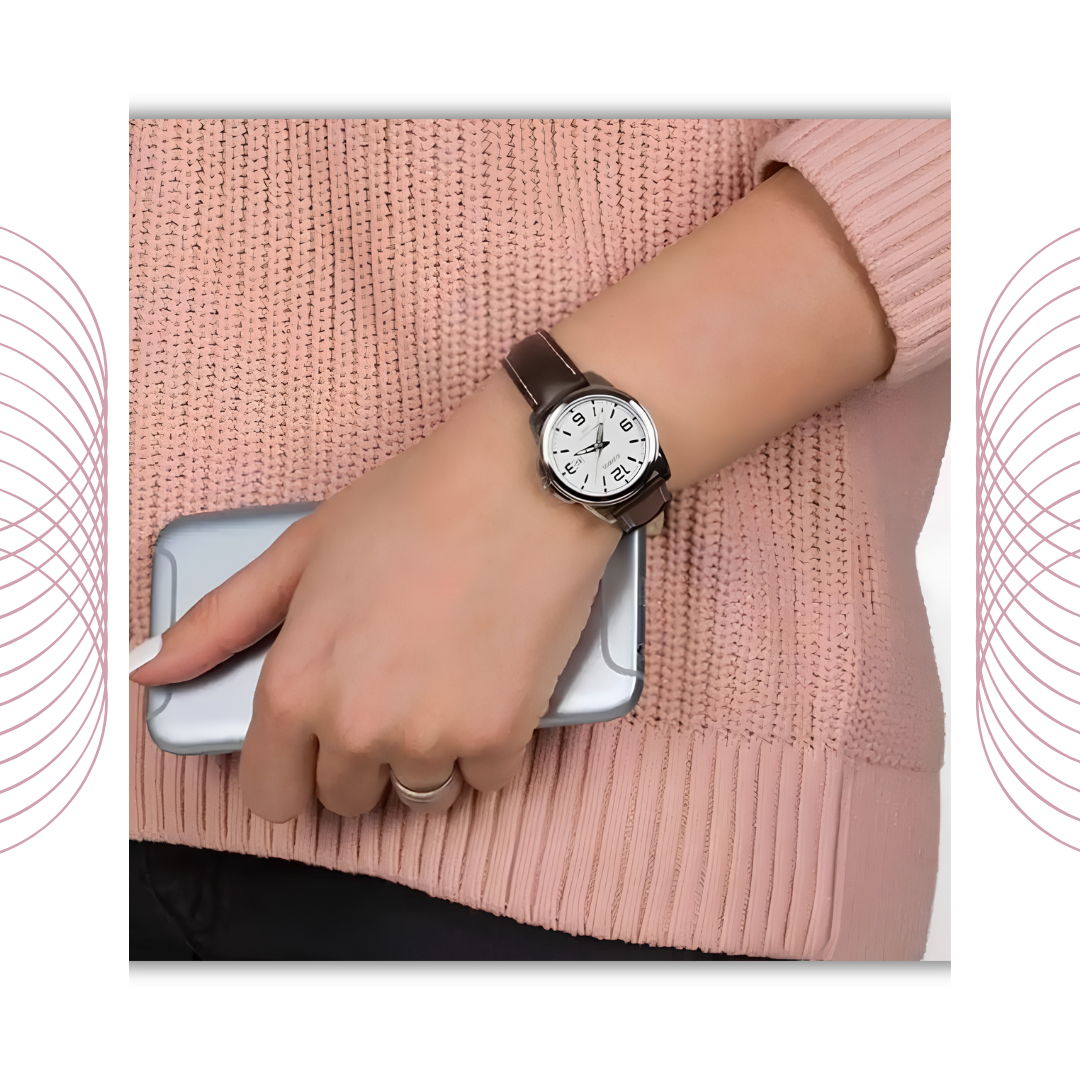 Casio LTP-1314L-7AVDF Women's Analog Leather Strap Watch White Dial