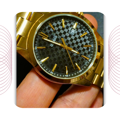 Casio MTP-VD03G-1AUDF Men's Gold Tone Stainless Steel Watch Black Dial