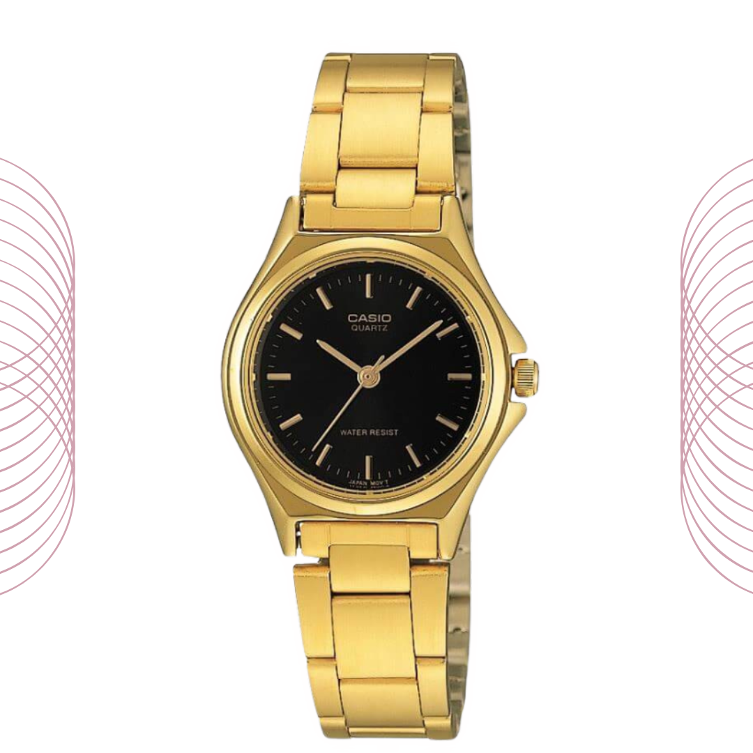 Casio LTP-1130N-1ARDF Women's Analog Stainless Steel Gold Tone Watch