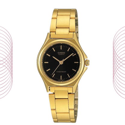 Casio LTP-1130N-1ARDF Women's Analog Stainless Steel Gold Tone Watch