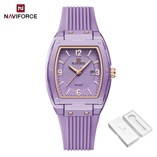 NAVIFORCE NF5070 Women's Quartz Watch | Silicon Strap | Date Display | 3ATM Water Resistant