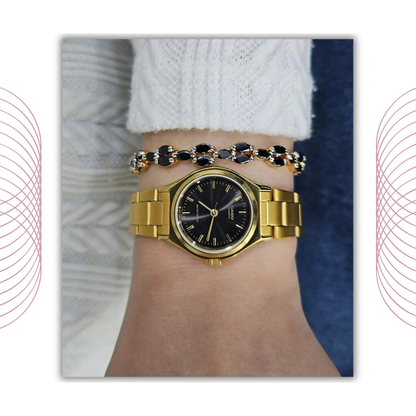 Casio LTP-1130N-1ARDF Women's Analog Stainless Steel Gold Tone Watch