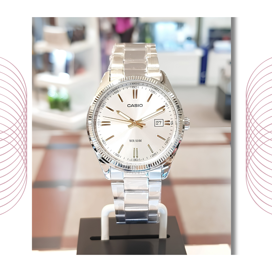Casio MTP-1302D-7A2VDF Men's Analog Stainless Steel Watch White Dial