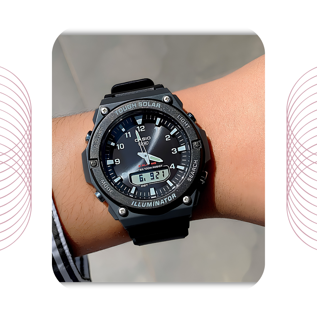 Casio AQ-S820W-1AVDF Tough Solar Analog Digital Sports Watch for Men