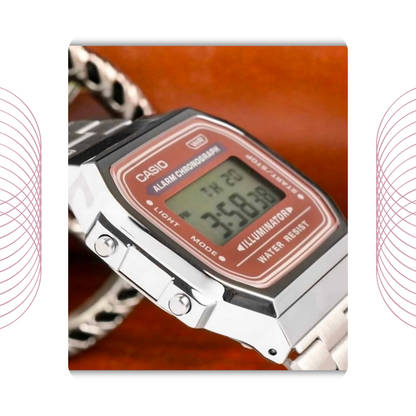 Casio A168WA-5AYDF Vintage Digital Stainless-Steel Watch for Men & Women