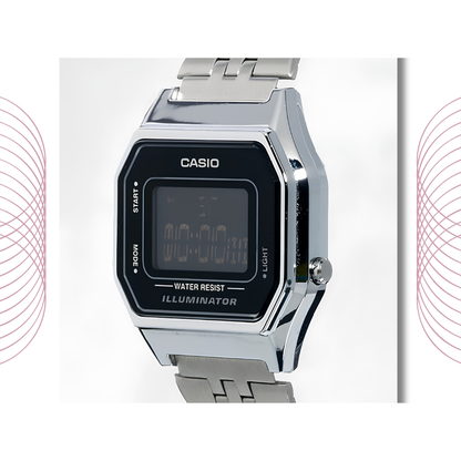 Casio LA680WA-1BDF Vintage Digital Stainless Steel Watch for Women
