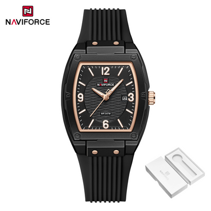 NAVIFORCE NF5070 Women's Quartz Watch | Silicon Strap | Date Display | 3ATM Water Resistant