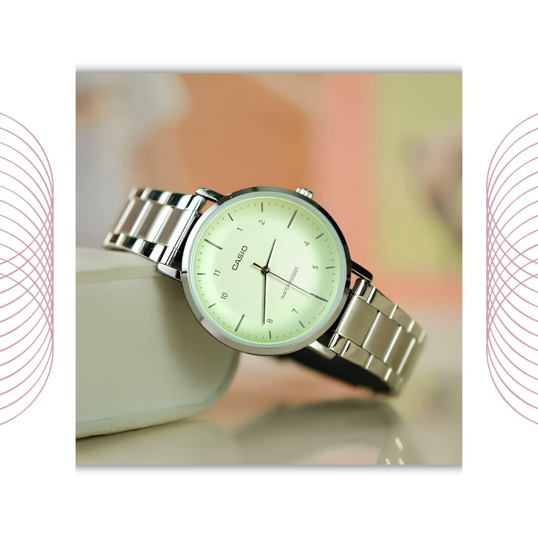 Casio LTP-VT03D-3BDF Women's Analog Stainless Steel Watch Green Dial