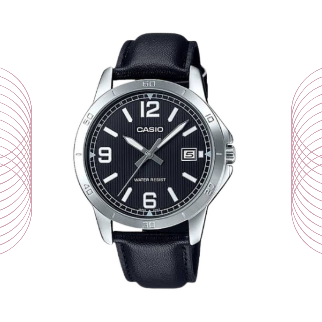 Casio MTP-V004L Series Men's Analog Leather Strap Watch