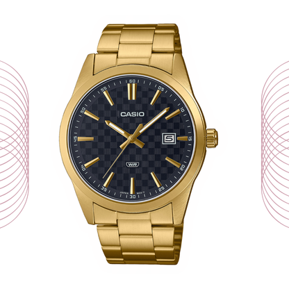 Casio MTP-VD03G-1AUDF Men's Gold Tone Stainless Steel Watch Black Dial
