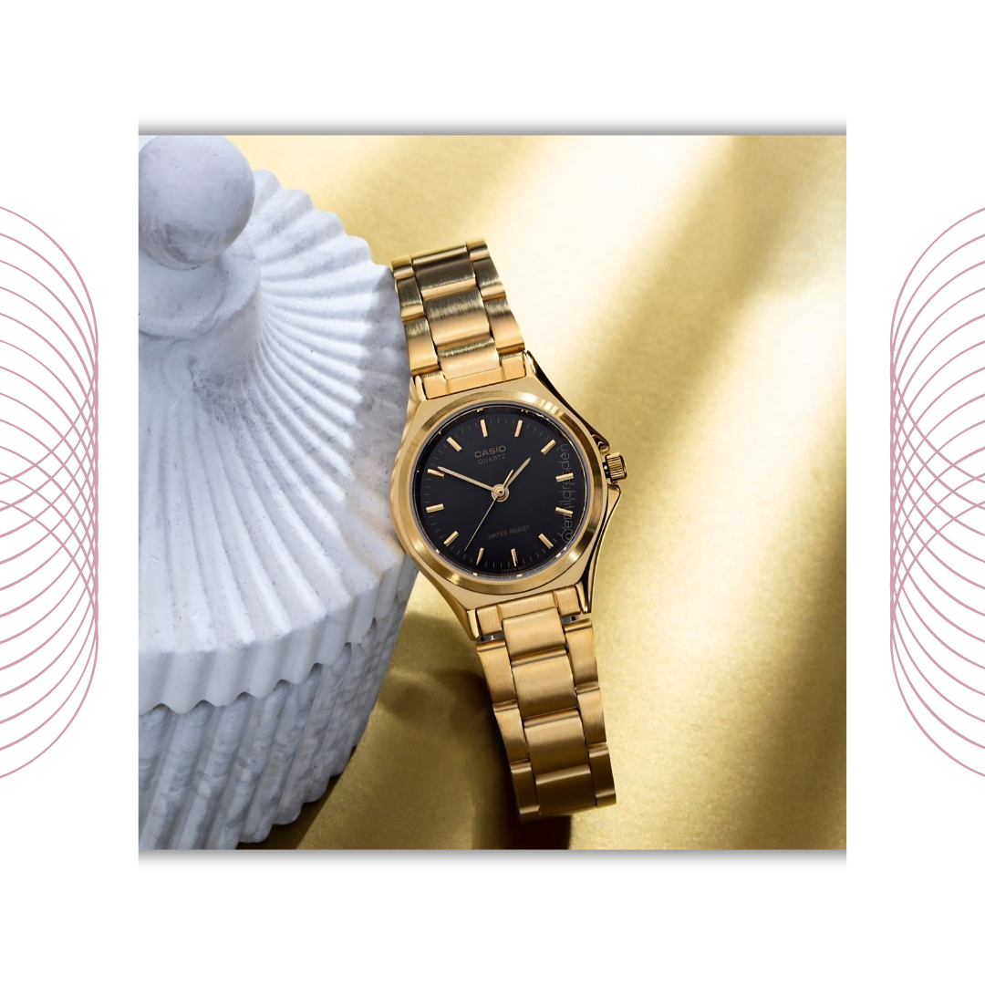 Casio LTP-1130N-1ARDF Women's Analog Stainless Steel Gold Tone Watch