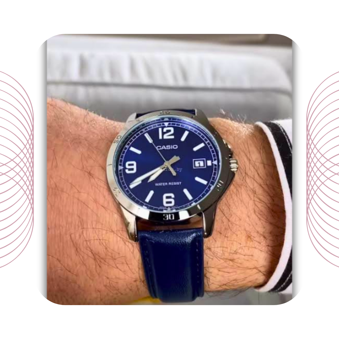 Casio MTP-V004L Series Men's Analog Leather Strap Watch