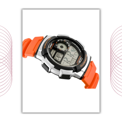 Casio AE-100W-4BVDF World Time Digital Watch Qatar | Buy Online
