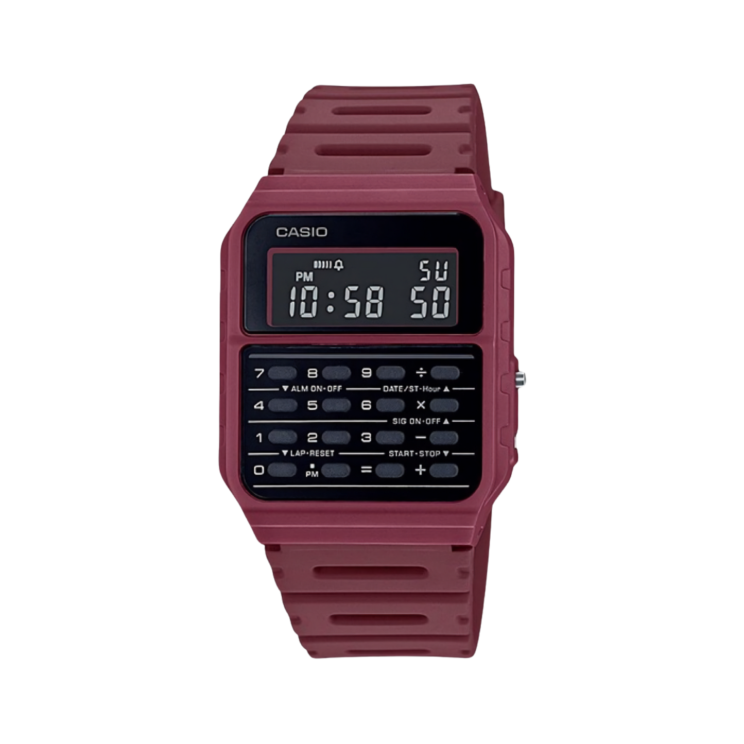 Casio CA-53WF-4BDF Calculator Digital Retro Watch Red for Men & Women
