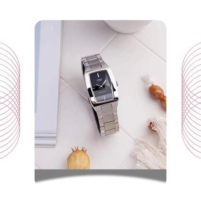 Casio LTP-1165A-1CDF Women's Analog Stainless Steel Watch Black Dial