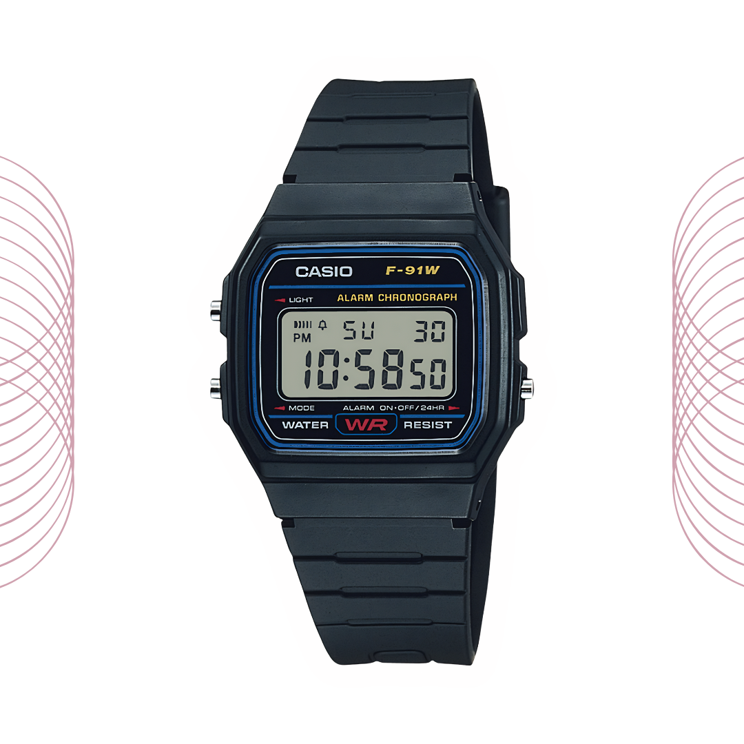 Casio F-91W-1DG Classic Digital Watch Black for Men & Women
