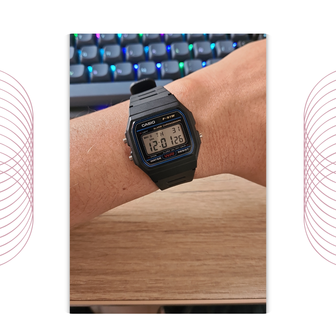 Casio F-91W-1DG Classic Digital Watch Black for Men & Women