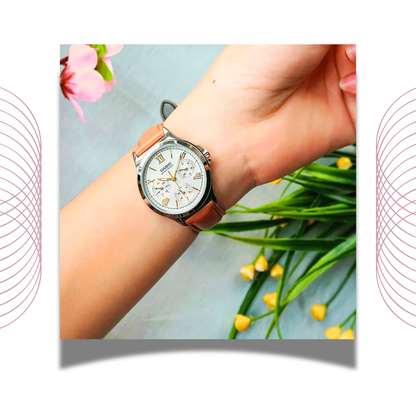 Casio LTP-V300L-7A2UDF Women's Multi Dial Analog Leather Strap Watch