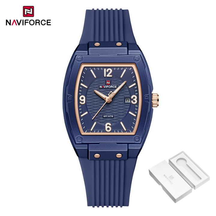 NAVIFORCE NF5070 Women's Quartz Watch | Silicon Strap | Date Display | 3ATM Water Resistant