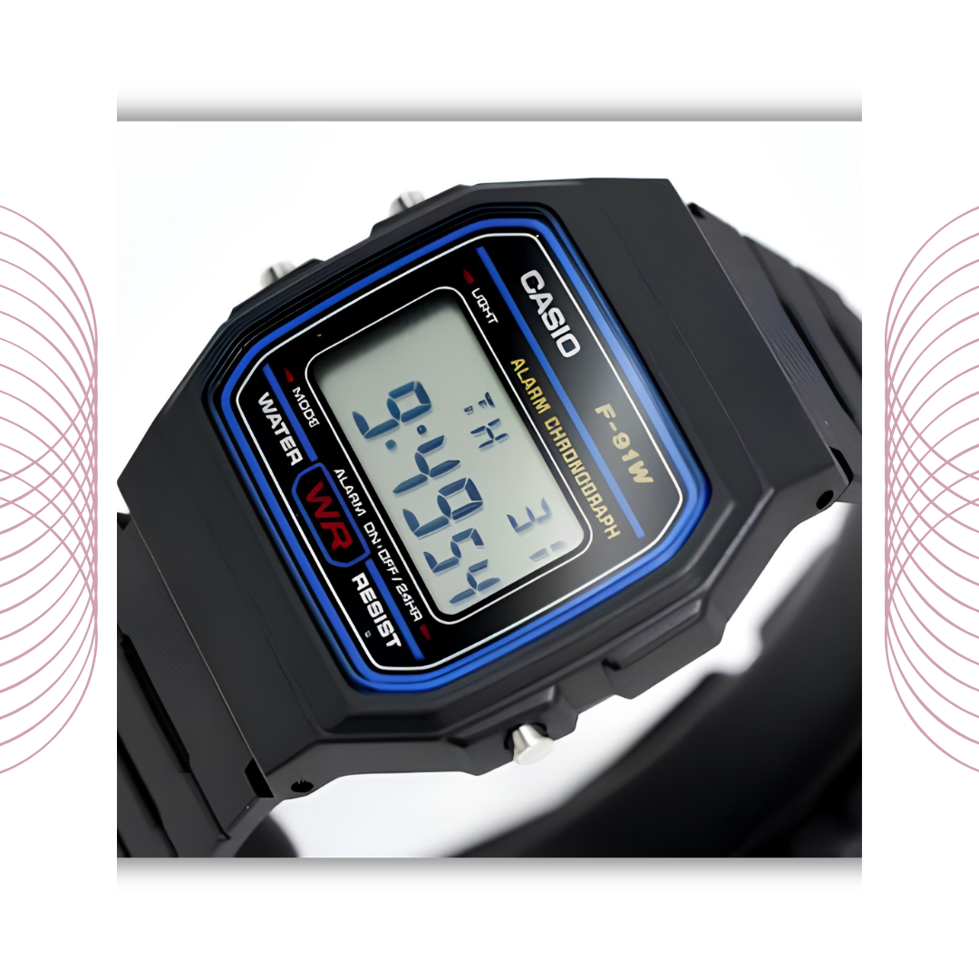 Casio F-91W-1DG Classic Digital Watch Black for Men & Women