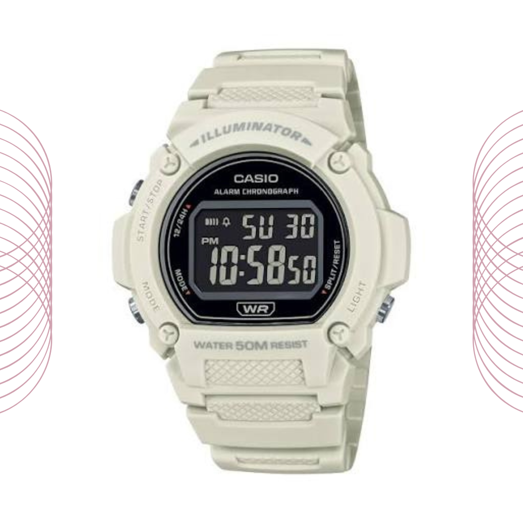 Casio W-219HC-8BVDF Digital Sports Watch Grey Resin for Men & Women
