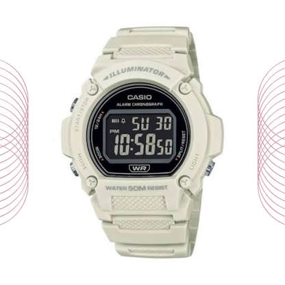 Casio W-219HC-8BVDF Digital Sports Watch Grey Resin for Men & Women