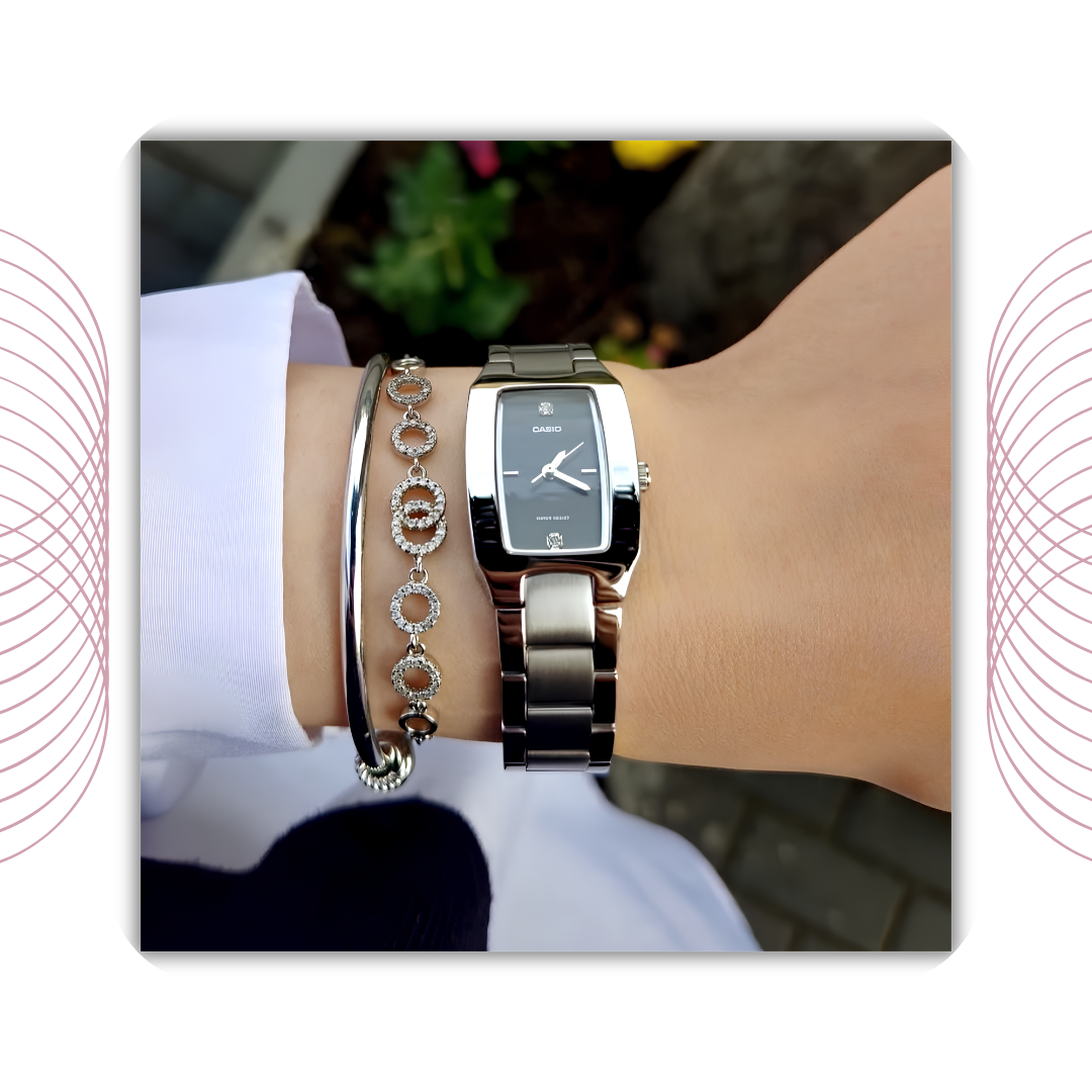 Casio LTP-1165A-1CDF Women's Analog Stainless Steel Watch Black Dial