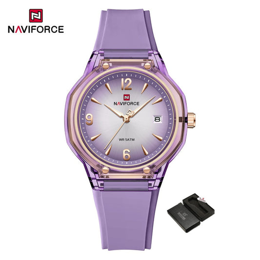 NAVIFORCE NF6110 Women's Quartz Watch | Date Display | Silicone Strap | 5ATM Water Resistant