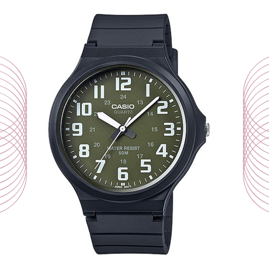 Casio MW-240-3BVDF Men's Analog Casual Watch Green Dial