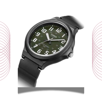 Casio MW-240-3BVDF Men's Analog Casual Watch Green Dial