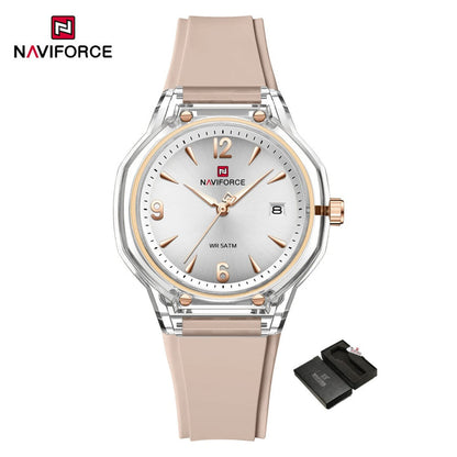 NAVIFORCE NF6110 Women's Quartz Watch | Date Display | Silicone Strap | 5ATM Water Resistant