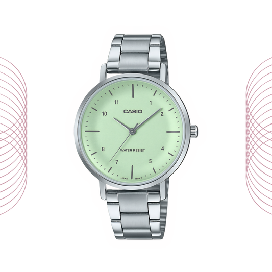 Casio LTP-VT03D-3BDF Women's Analog Stainless Steel Watch Green Dial