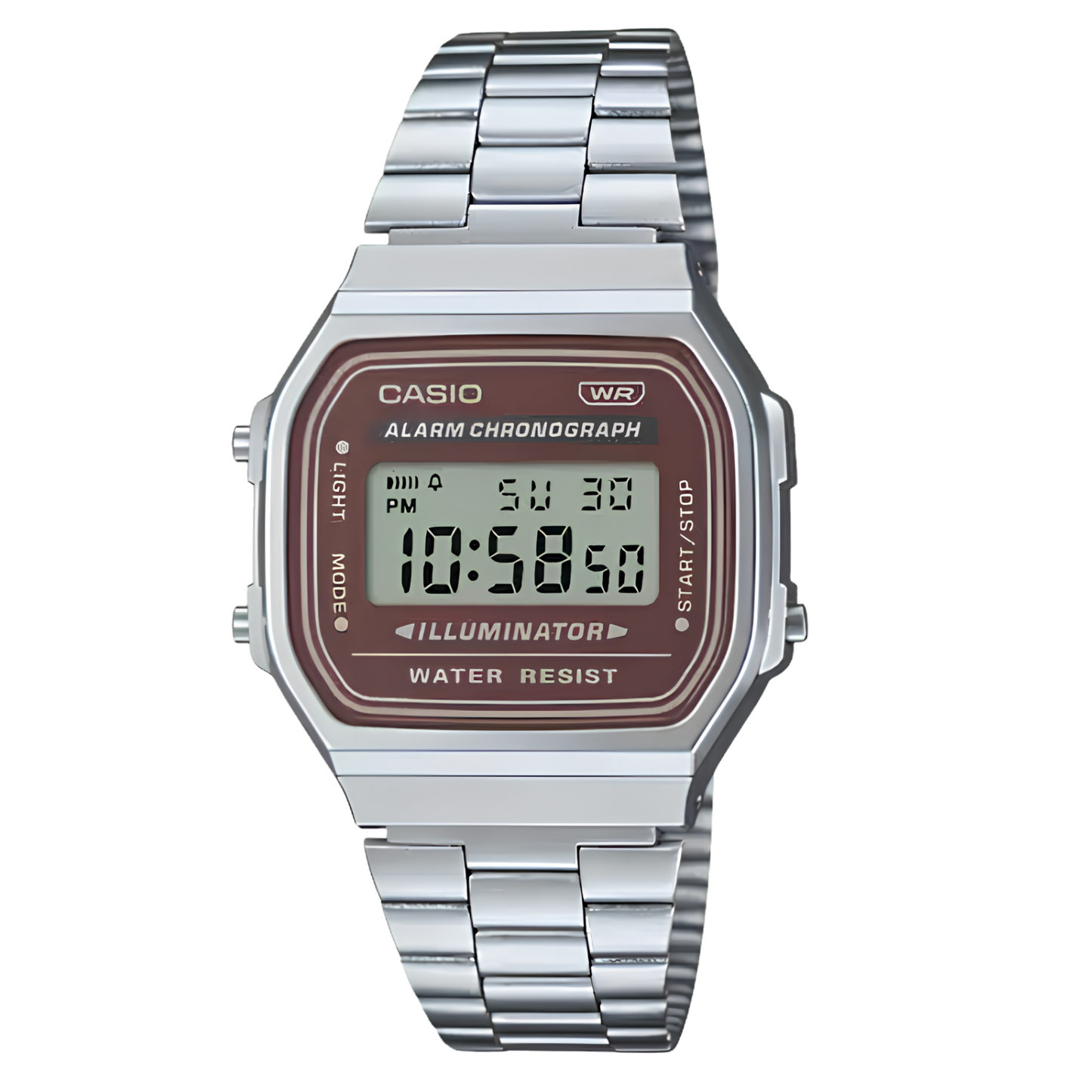 Casio A168WA-5AYDF Vintage Digital Stainless-Steel Watch for Men & Women