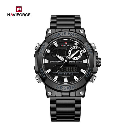 NAVIFORCE NF9237 Men's Analog-Digital Watch | Stainless Steel Strap | Multi-Function | 3ATM Water Resistant
