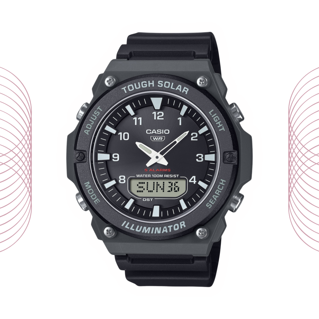 Casio AQ-S820W-1AVDF Tough Solar Analog Digital Sports Watch for Men