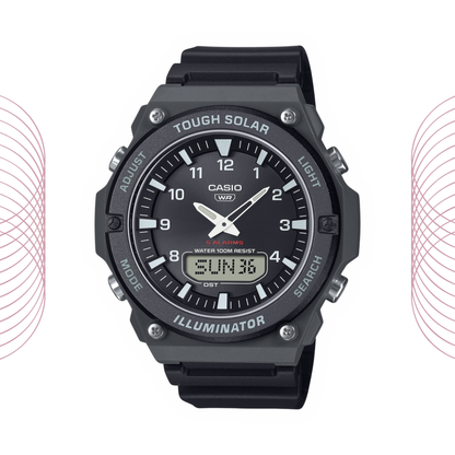 Casio AQ-S820W-1AVDF Tough Solar Analog Digital Sports Watch for Men